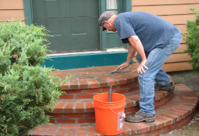 custom crescent brick steps