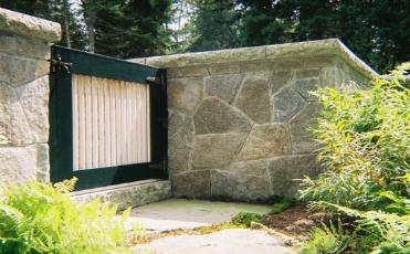 Granite border wall with entry gate