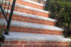 brick steps with granite treads