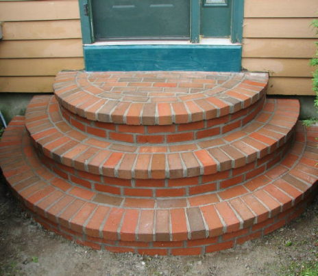 Brick steps fanned
